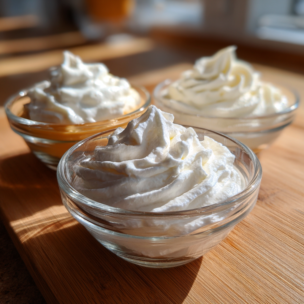 coconut whipped topping, homemade whipped cream, and aquafaba as substitutes for Cool Whip in booty dip TikTok recipe