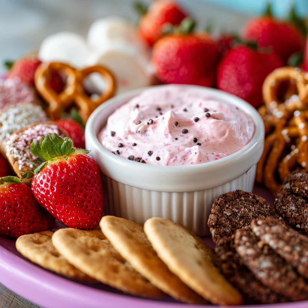 booty dip TikTok recipe served with fruit and cookies