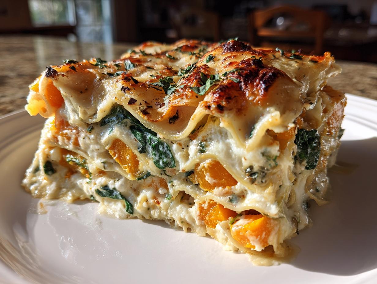 Butternut Squash & Spinach Lasagna - detail 1