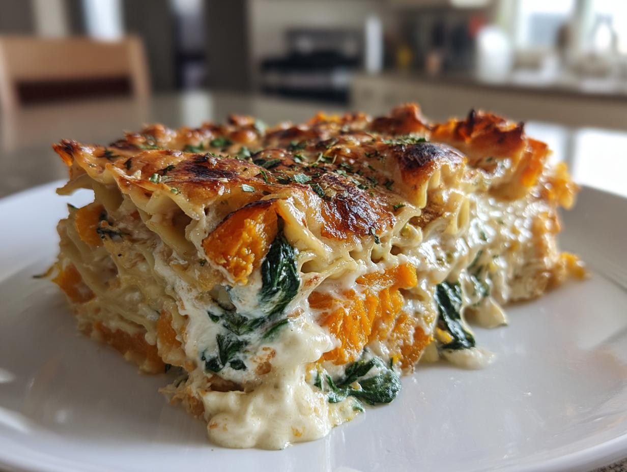 Butternut Squash & Spinach Lasagna - detail 3