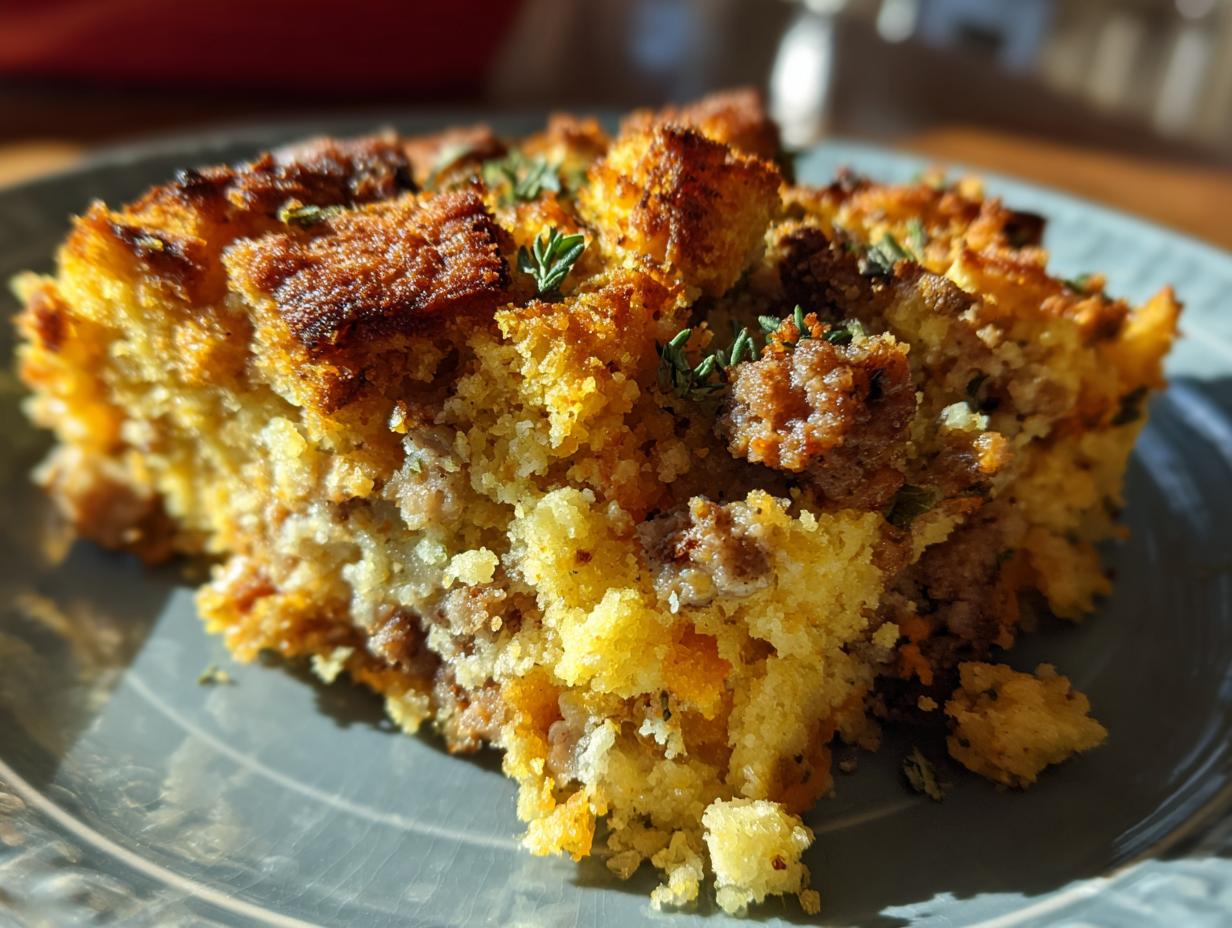 Cornbread & Sausage Stuffing Casserole - detail 3