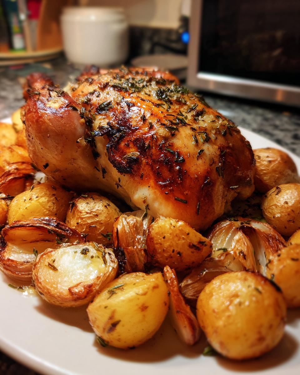 Garlic Butter Roast Chicken with Crispy Potatoes - detail 1