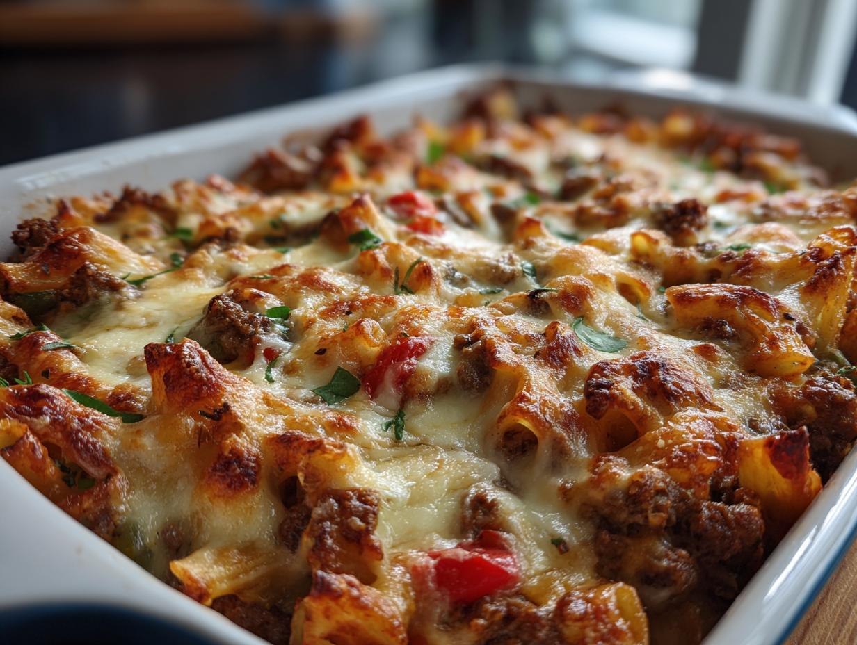 Philly Cheesesteak Pasta Bake - detail 2