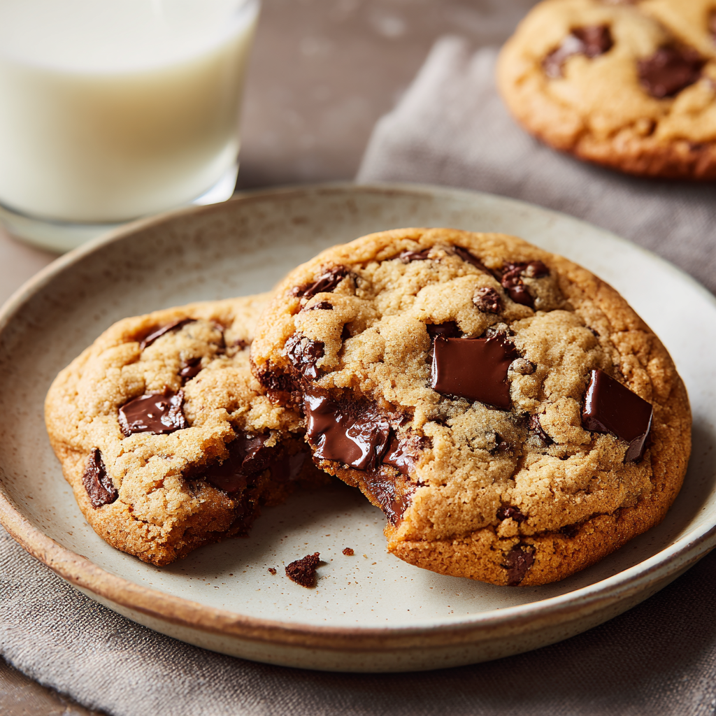 Chewy one bowl cookies cooling on rack with milk