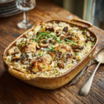 creamy mushroom chicken and rice casserole bake