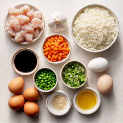 Ingredients for One Pot Chicken Fried Rice Recipe