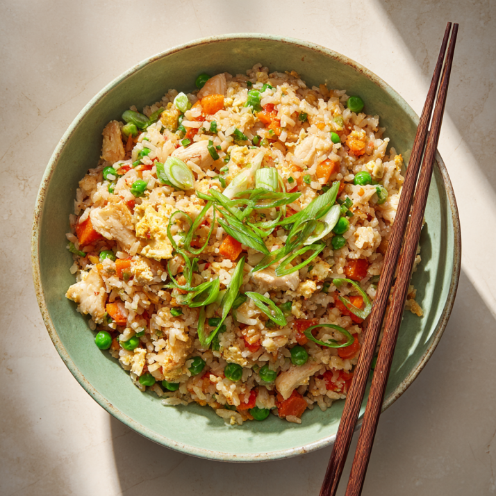 Serving of One Pot Chicken Fried Rice Recipe in 30 Minutes