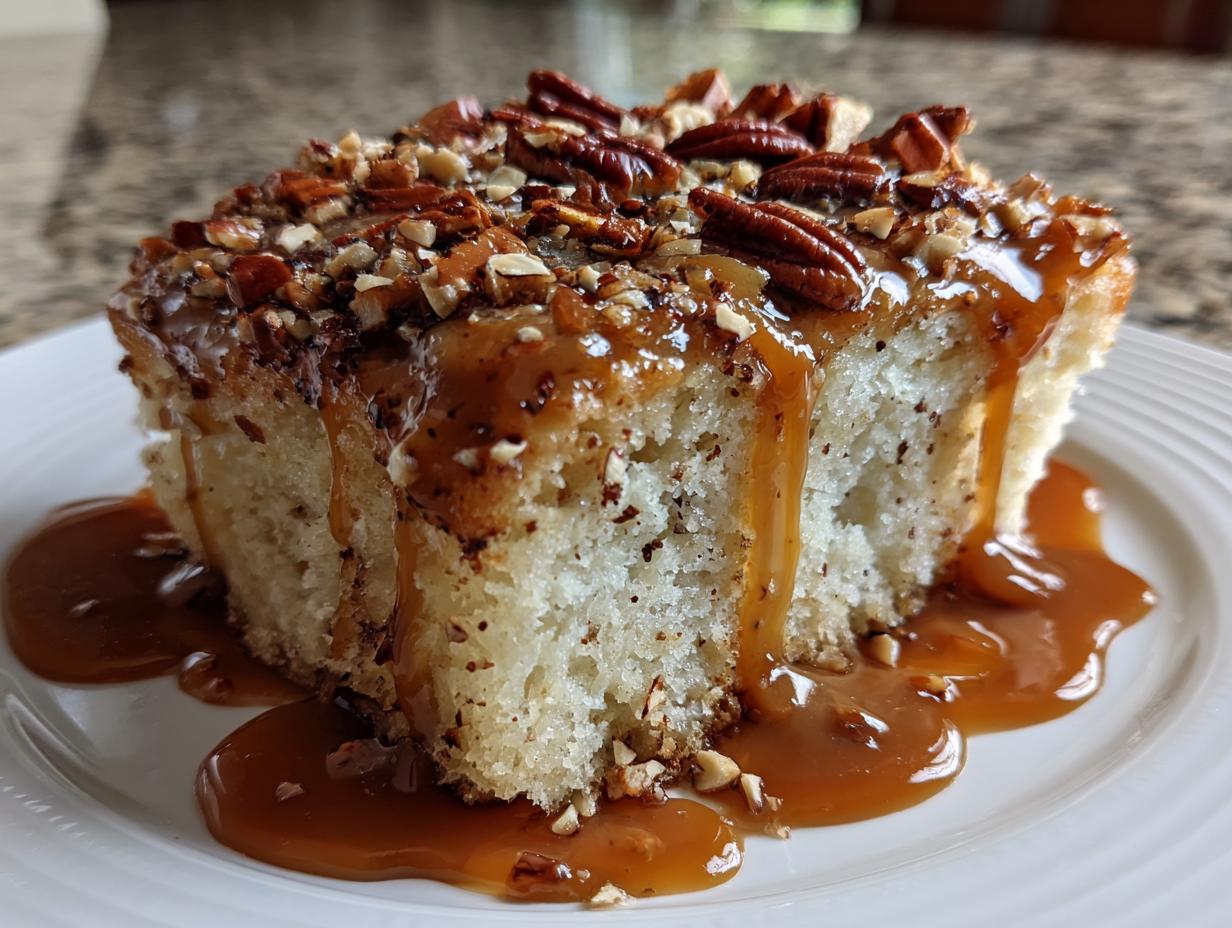 Butter Pecan Praline Poke Cake - detail 3
