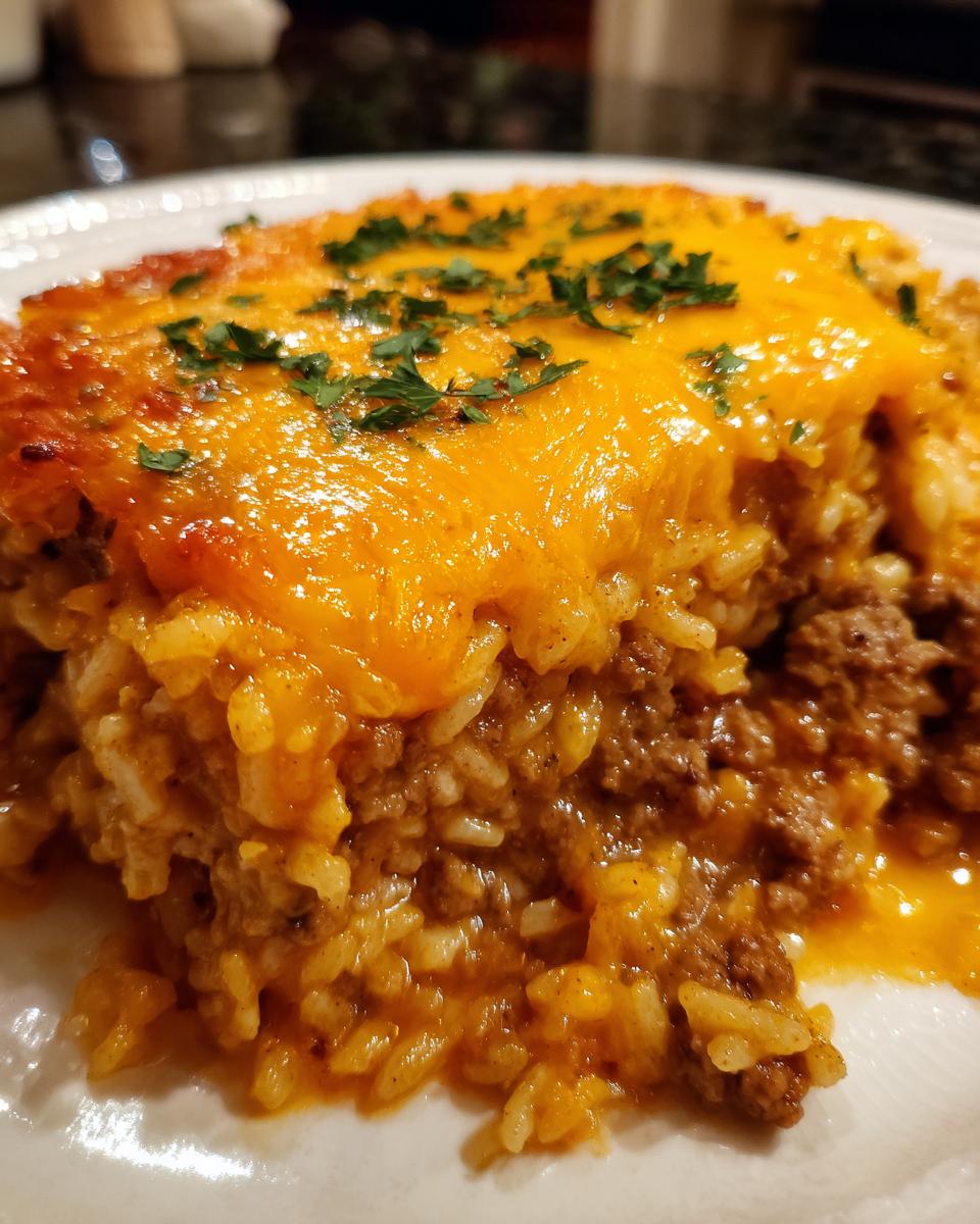 Cheesy Hamburger Rice Casserole - detail 2