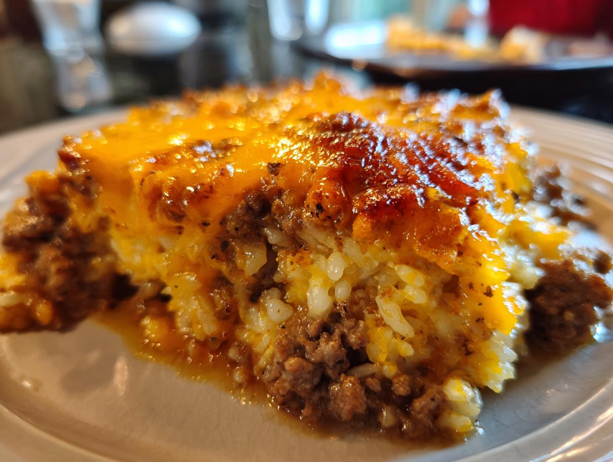 Cheesy Hamburger Rice Casserole - detail 3