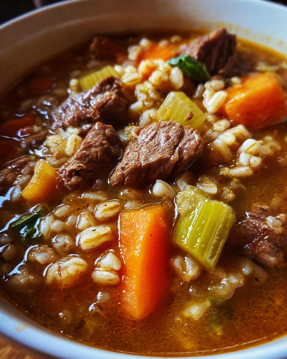 Cozy up with our satisfying Beef Barley Soup recipe! - detail 1