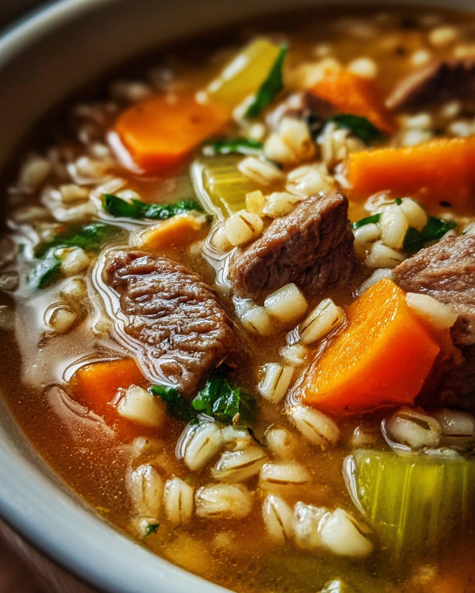 Cozy up with our satisfying Beef Barley Soup recipe! - detail 2