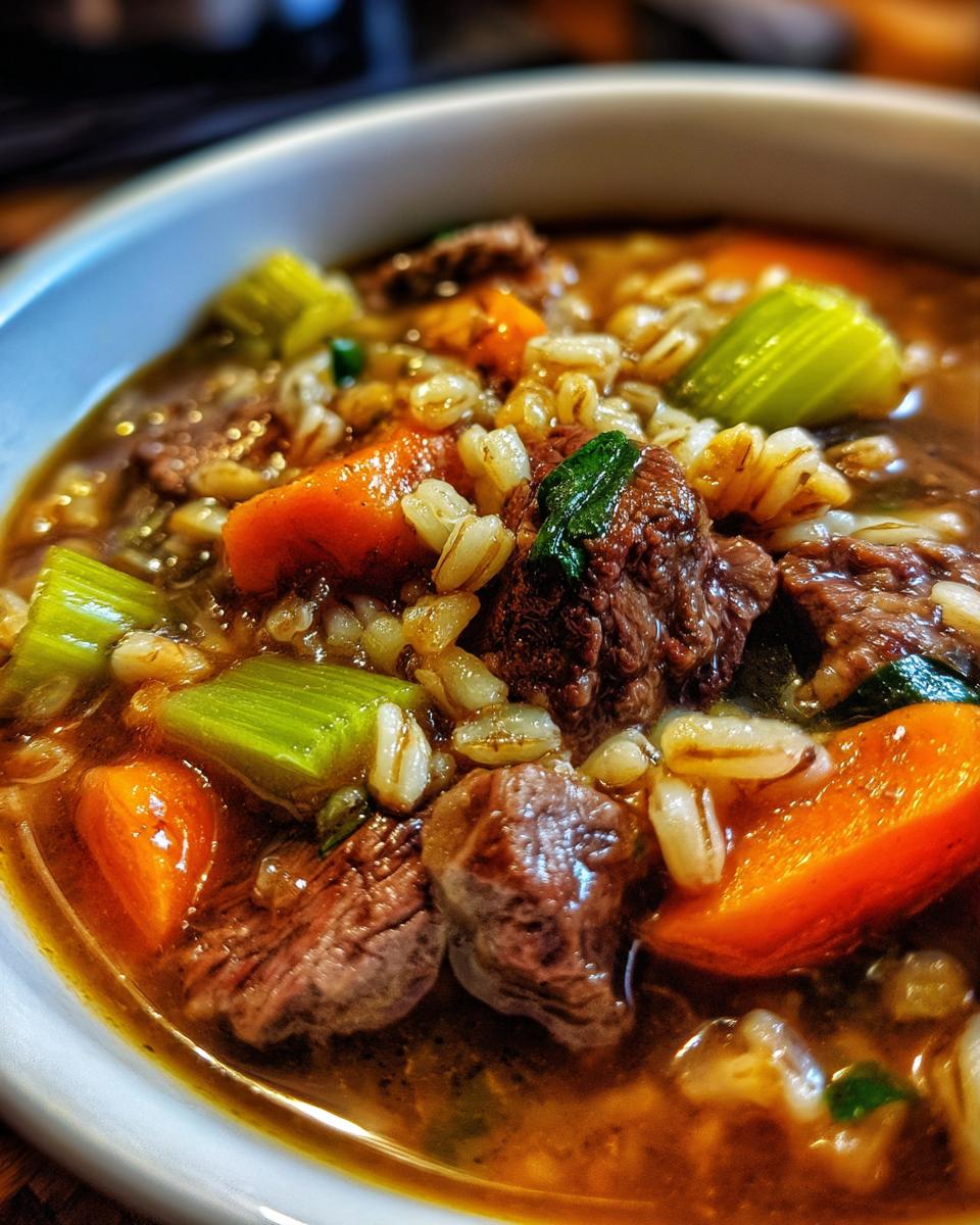 Cozy up with our satisfying Beef Barley Soup recipe! - detail 3