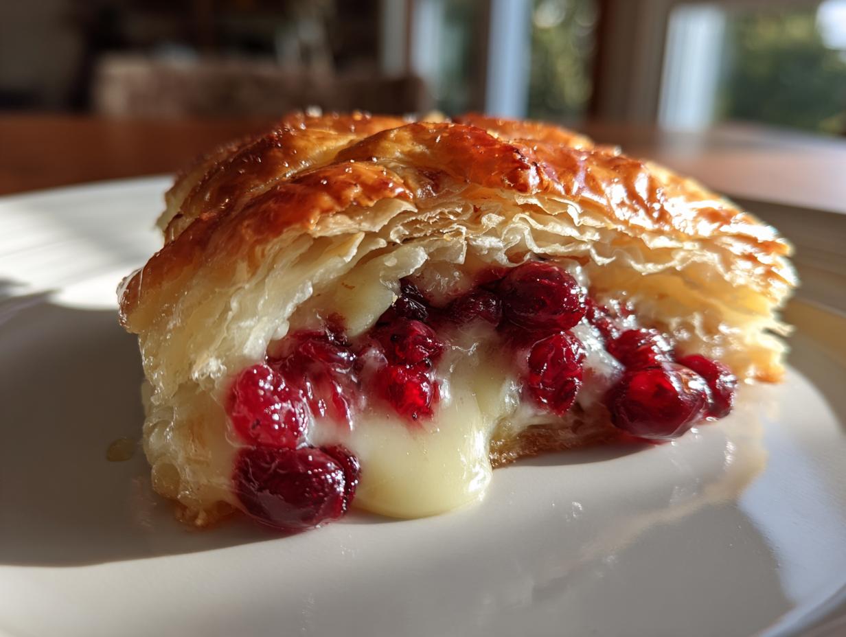 Cranberry & Brie Puff Pastry Tart - detail 2