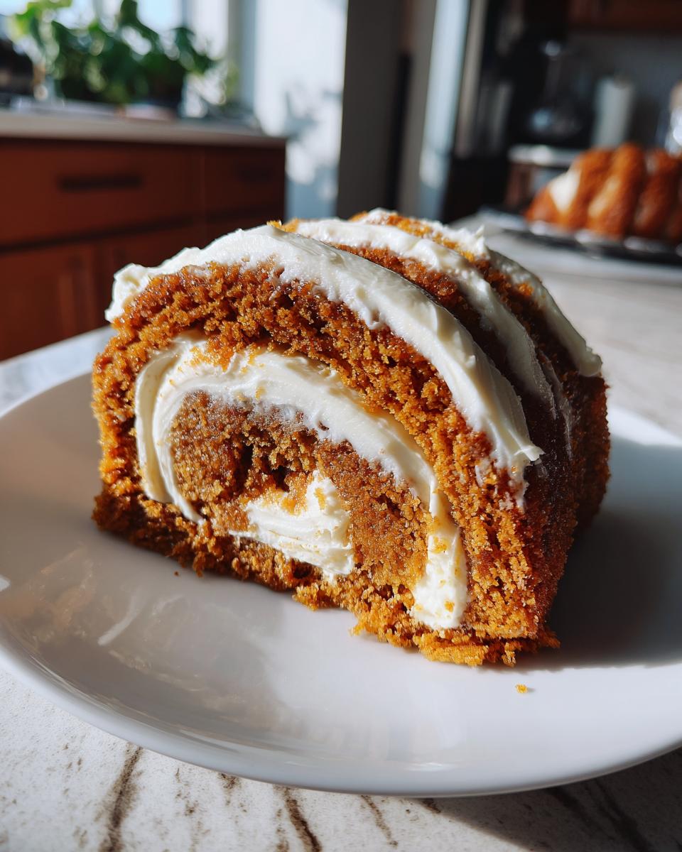 Creamy Pumpkin Spice Roll Cake - detail 1