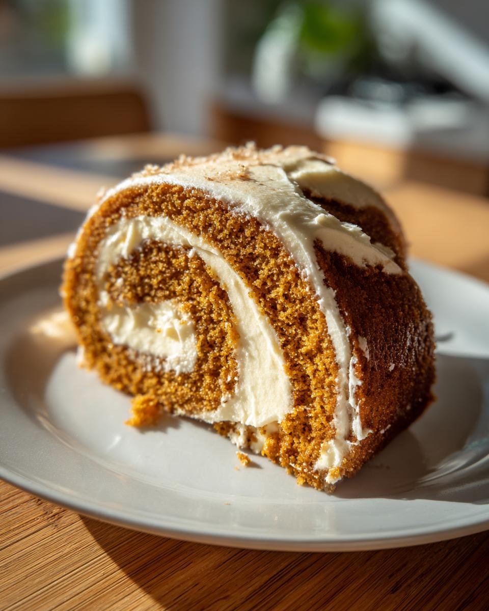 Creamy Pumpkin Spice Roll Cake - detail 2