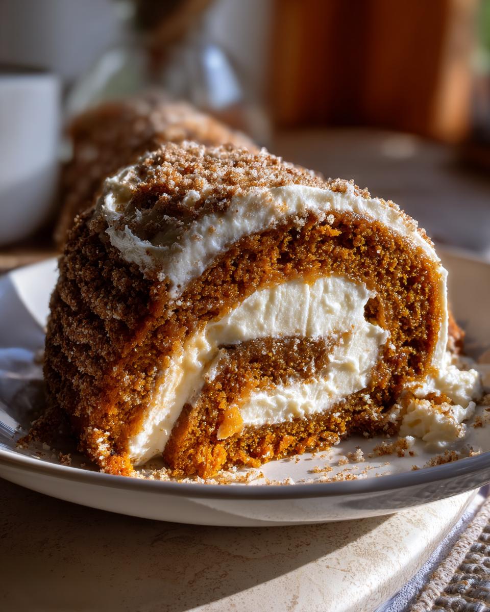 Creamy Pumpkin Spice Roll Cake - detail 3