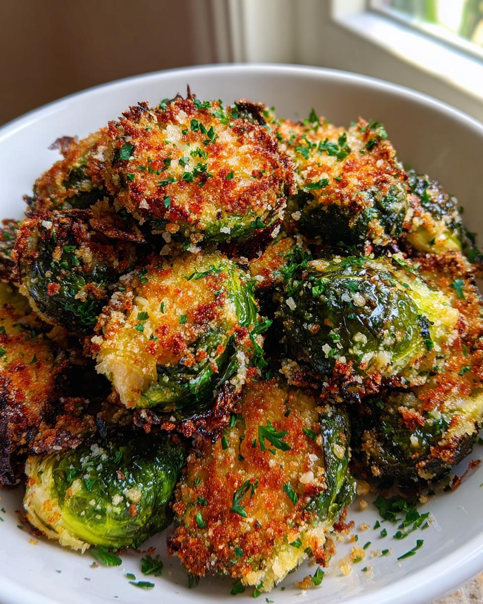 Crispy Parmesan-Crusted Roasted Brussels Sprouts with Fresh Herbs - detail 1