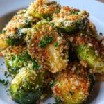 Crispy Parmesan-Crusted Roasted Brussels Sprouts with Fresh Herbs