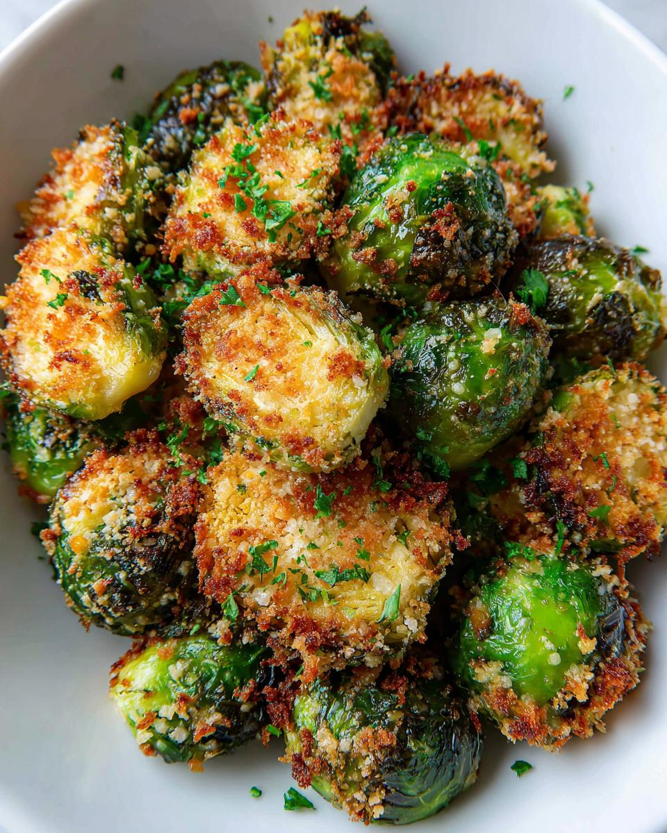 Crispy Parmesan-Crusted Roasted Brussels Sprouts with Fresh Herbs - detail 2