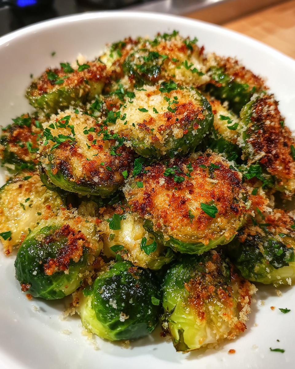 Crispy Parmesan-Crusted Roasted Brussels Sprouts with Fresh Herbs - detail 3
