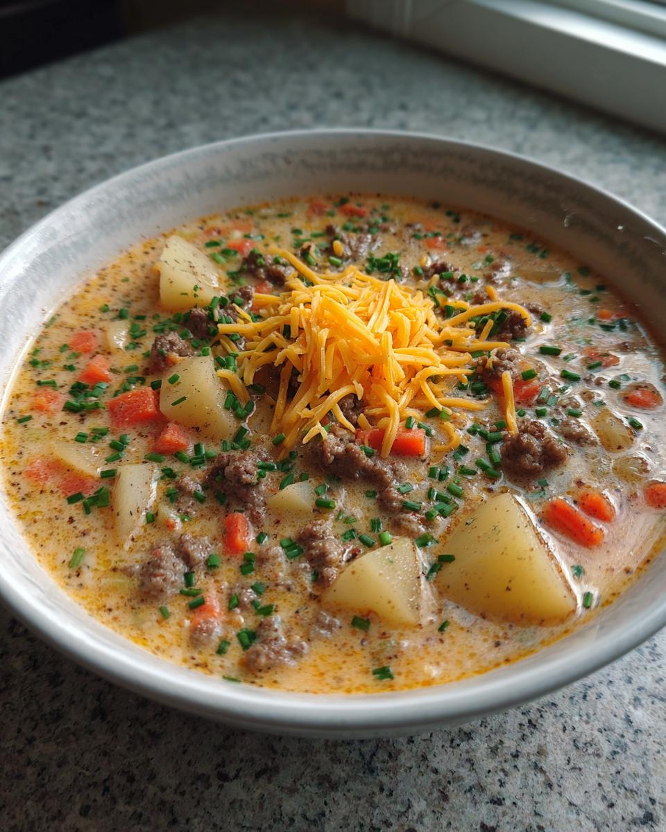 Easy Crockpot Cheeseburger Soup Recipe for Cozy Nights - detail 1