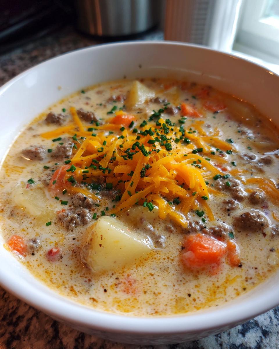Easy Crockpot Cheeseburger Soup Recipe for Cozy Nights - detail 2