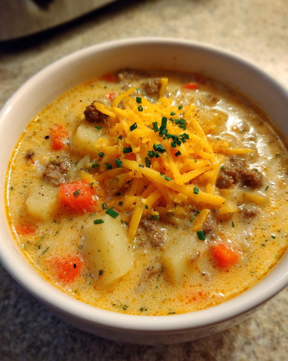 Easy Crockpot Cheeseburger Soup Recipe for Cozy Nights - detail 3