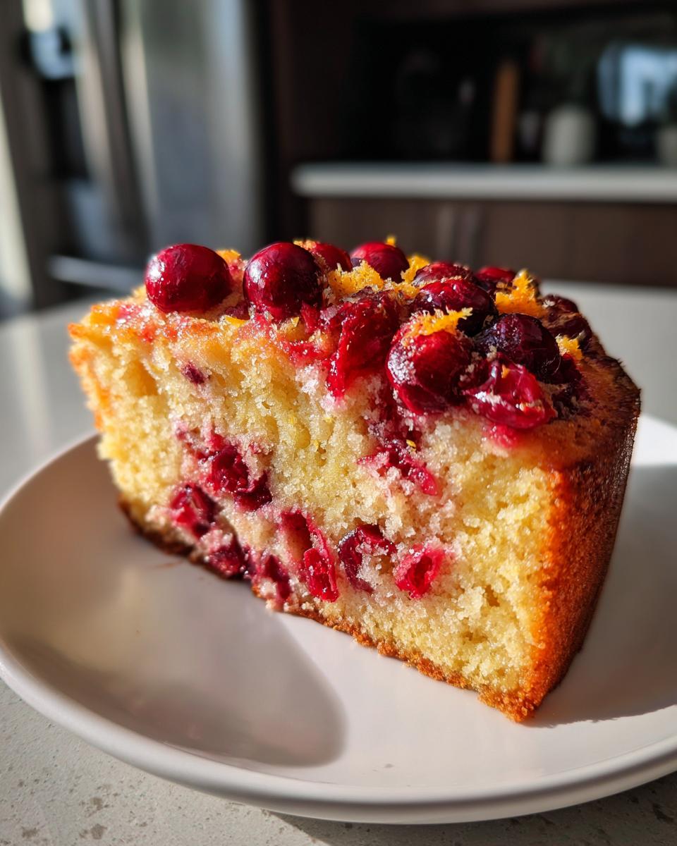 Festive Cranberry Cake with Fresh Cranberries - detail 1