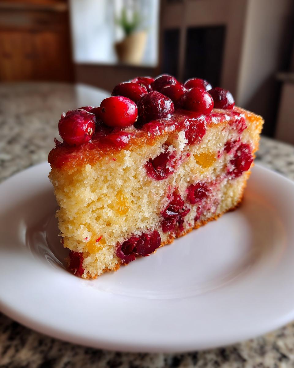 Festive Cranberry Cake with Fresh Cranberries - detail 2