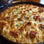 French Onion Chicken Orzo Casserole