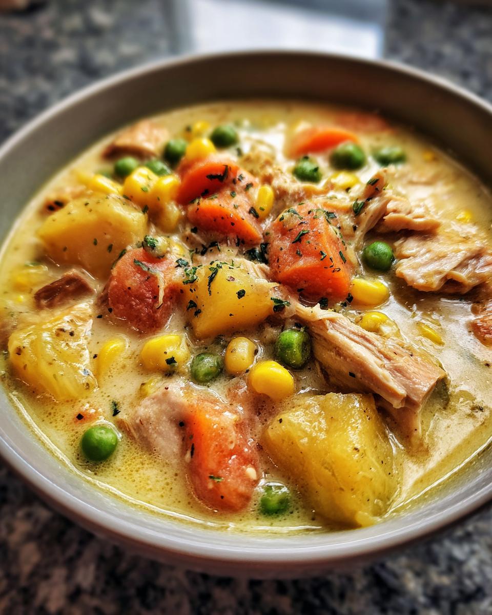 High Protein Chicken Pot Pie Soup - detail 1