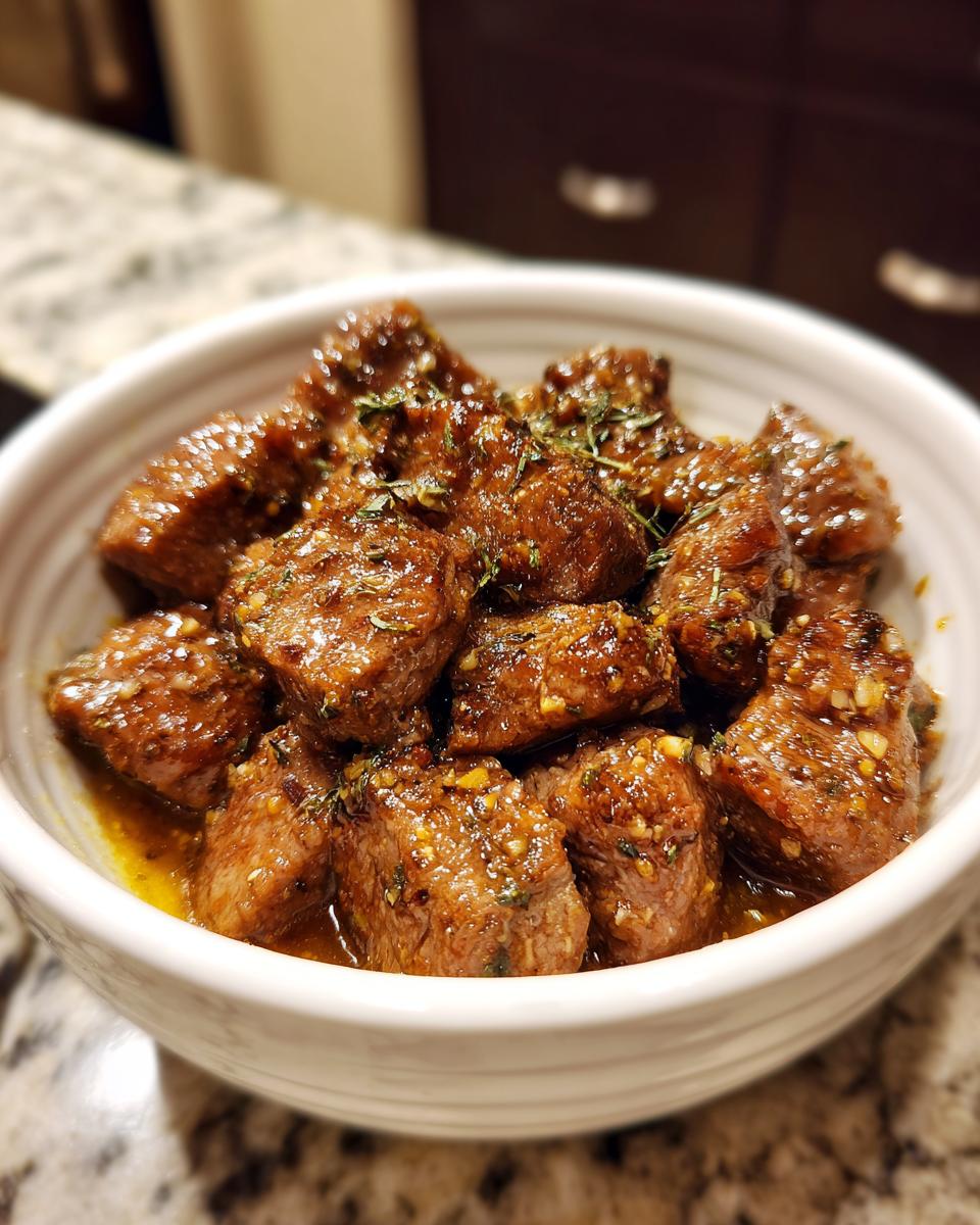 High Protein Slow Cooker Garlic Butter Beef Bites - Easy Dinner Recipe! - detail 1