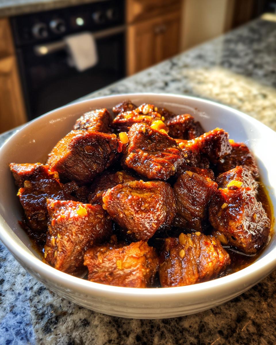 High Protein Slow Cooker Garlic Butter Beef Bites - Easy Dinner Recipe! - detail 2