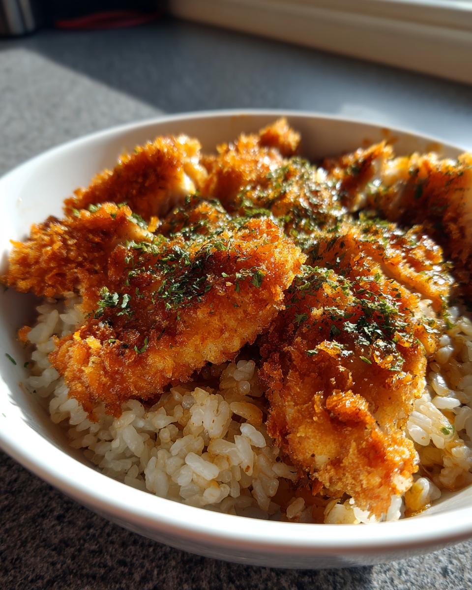 Japanese Katsu Bowl – Crispy Chicken Over Fluffy Rice - detail 2