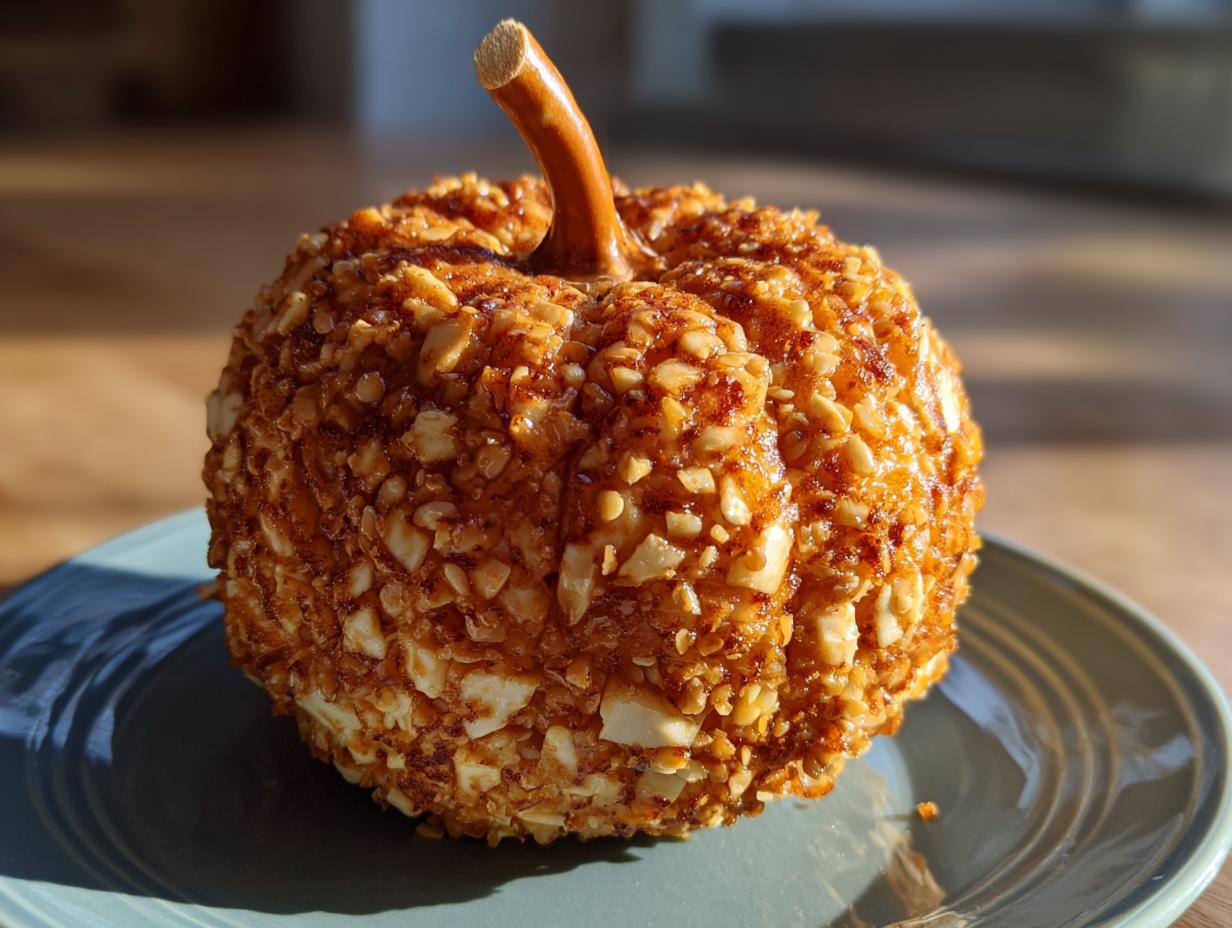Pumpkin Shaped Cheese Ball - detail 2