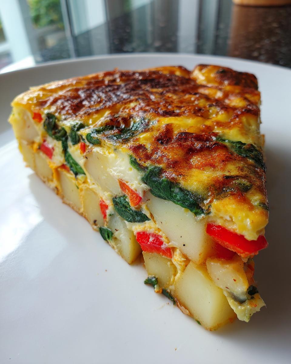 Savor the Flavor: Easy Frittata with Potatoes, Red Peppers, and Spinach Recipe - detail 1