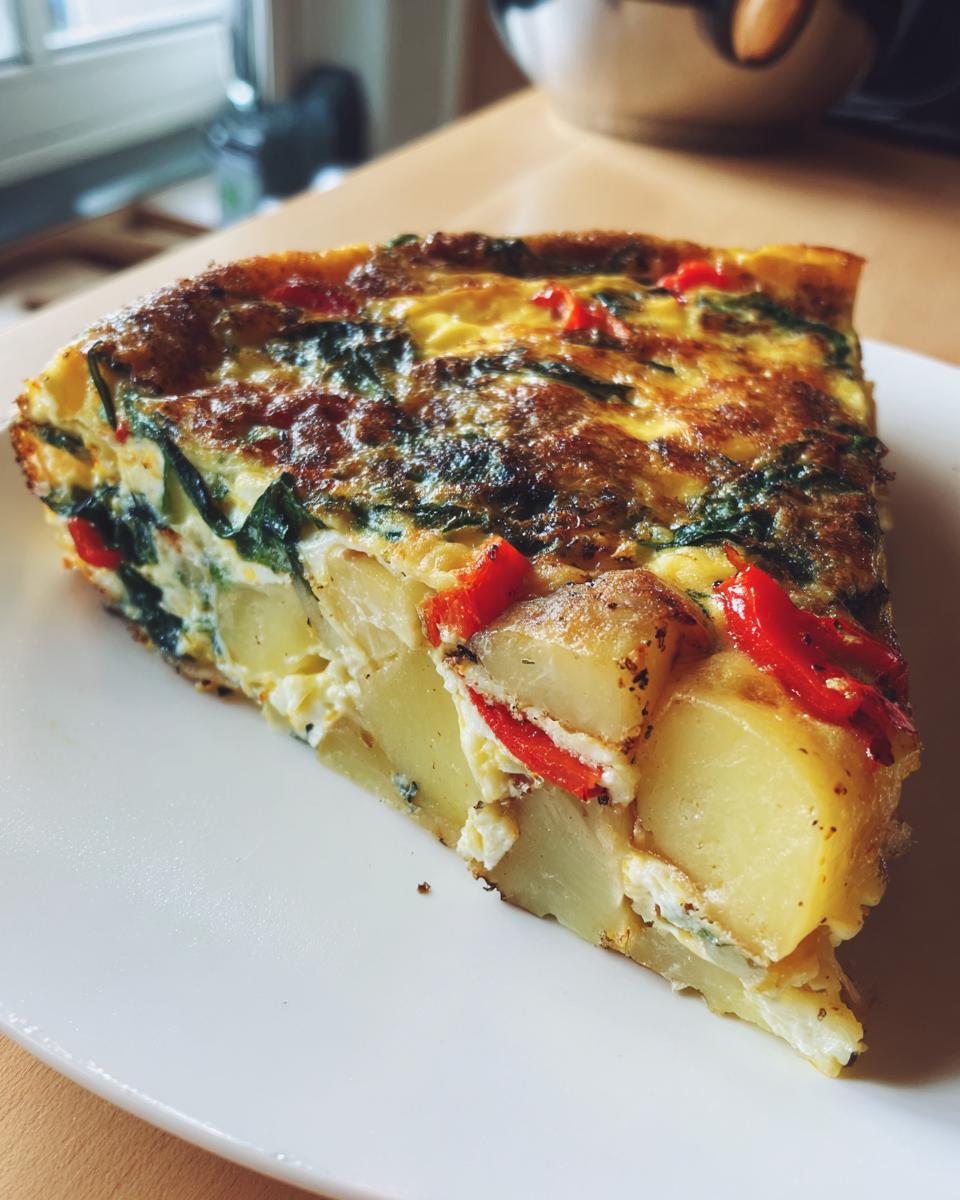 Savor the Flavor: Easy Frittata with Potatoes, Red Peppers, and Spinach Recipe - detail 2