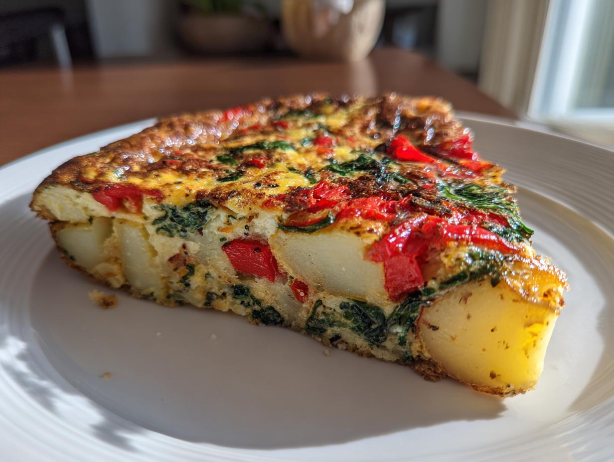 Savor the Flavor: Easy Frittata with Potatoes, Red Peppers, and Spinach Recipe - detail 3