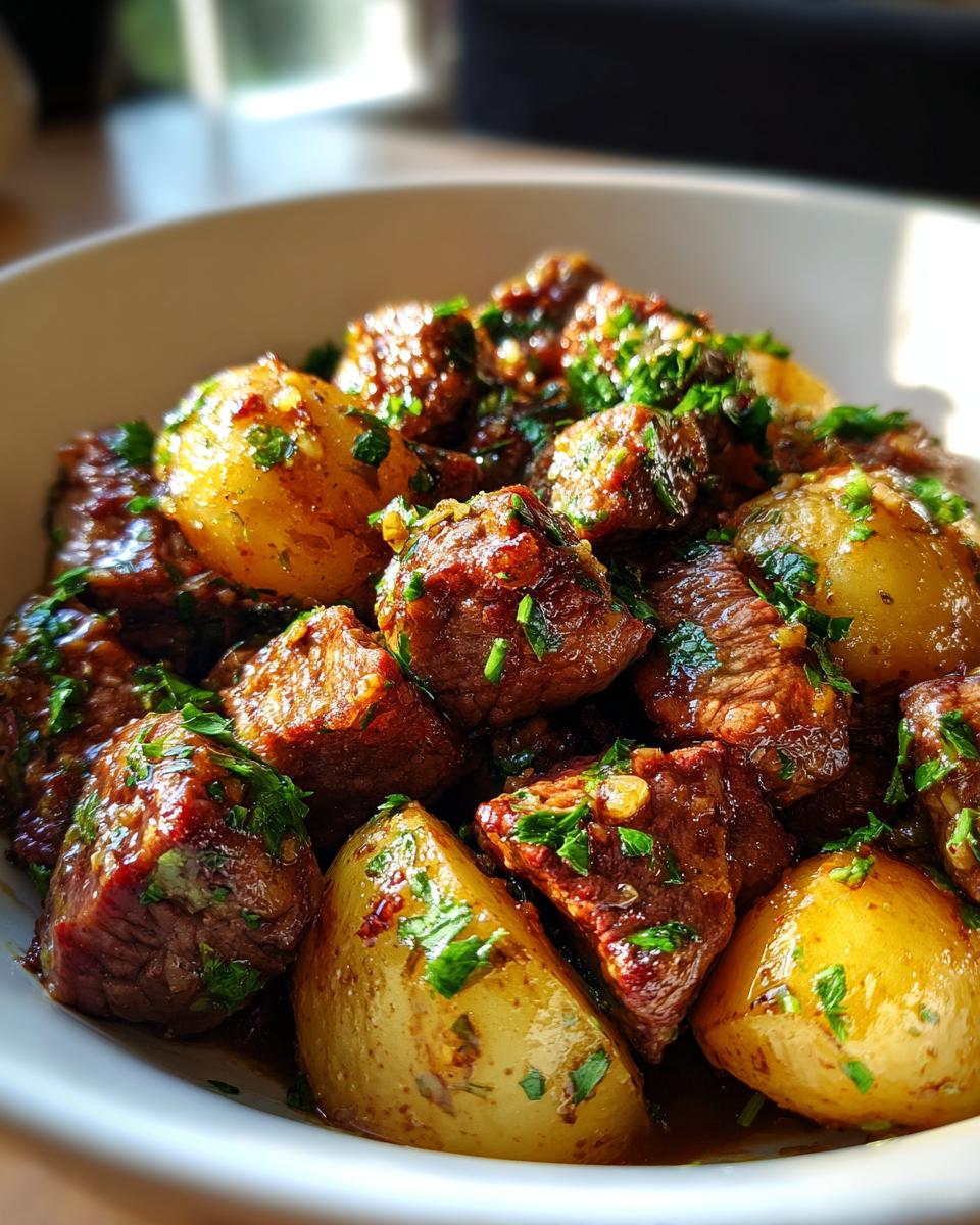 Slow Cooker Garlic Butter Beef Bites with Potatoes - detail 2