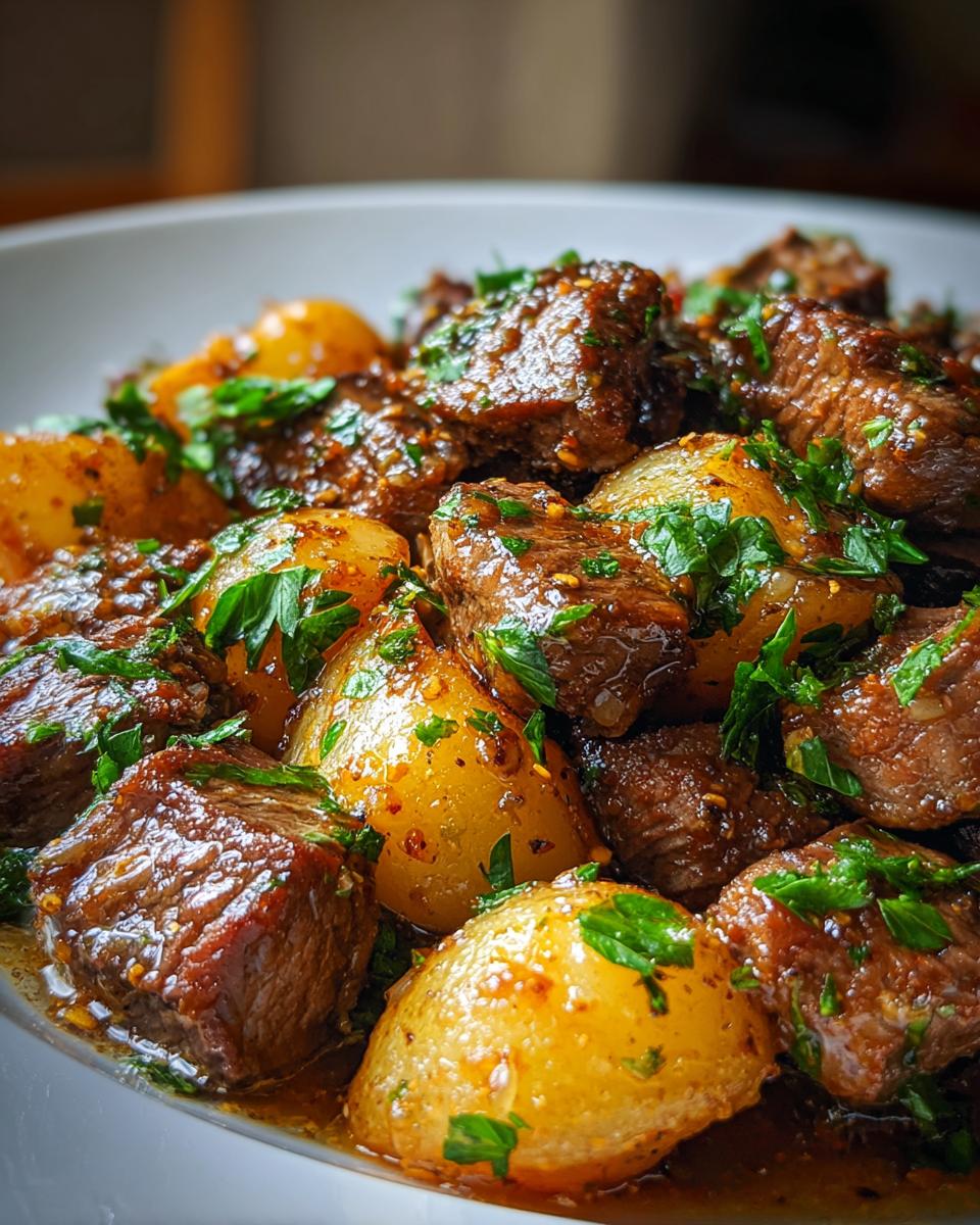 Slow Cooker Garlic Butter Beef Bites with Potatoes - detail 3