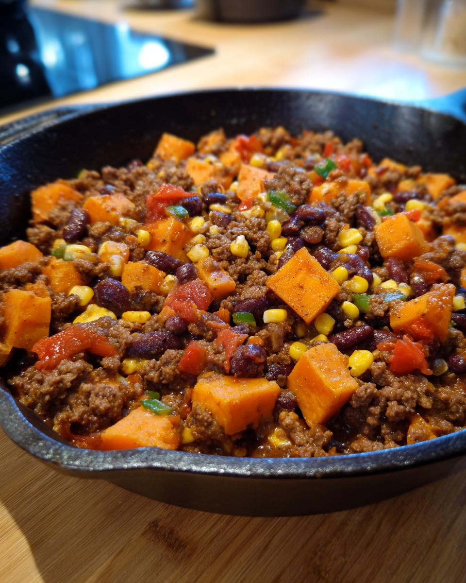 Southwest Ground Beef and Sweet Potato Skillet - detail 1