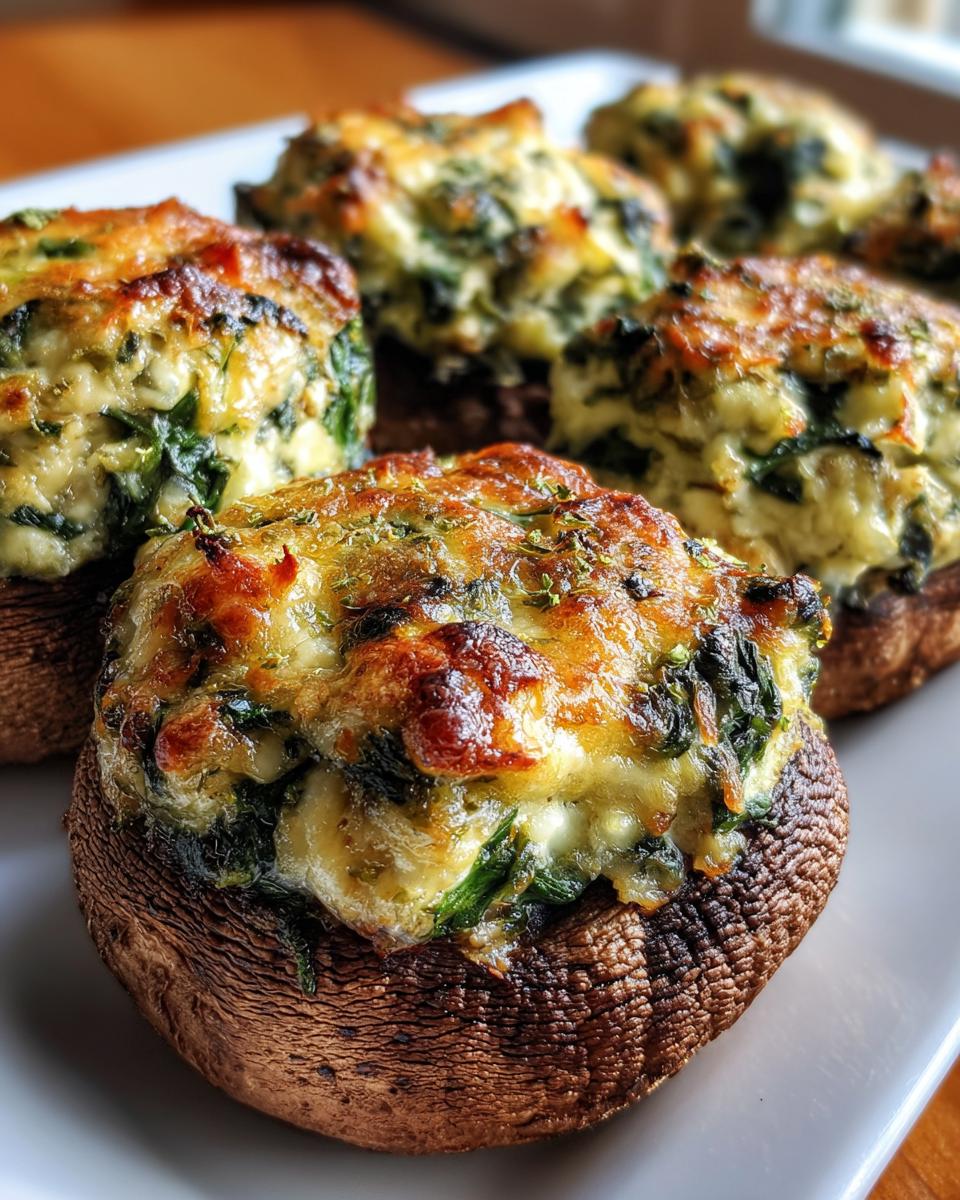 Spinach & Artichoke Stuffed Mushrooms - detail 2