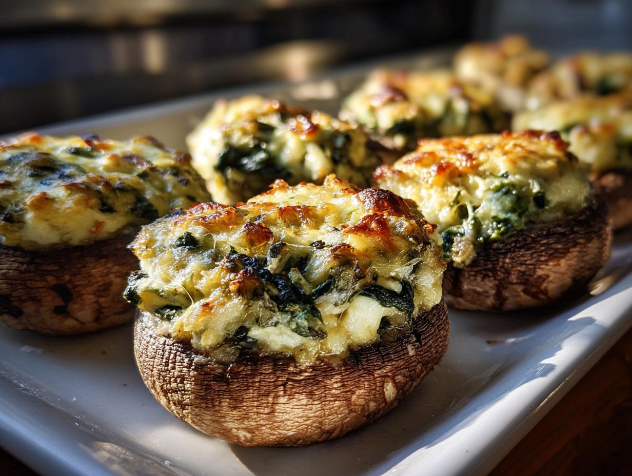 Spinach & Artichoke Stuffed Mushrooms - detail 3