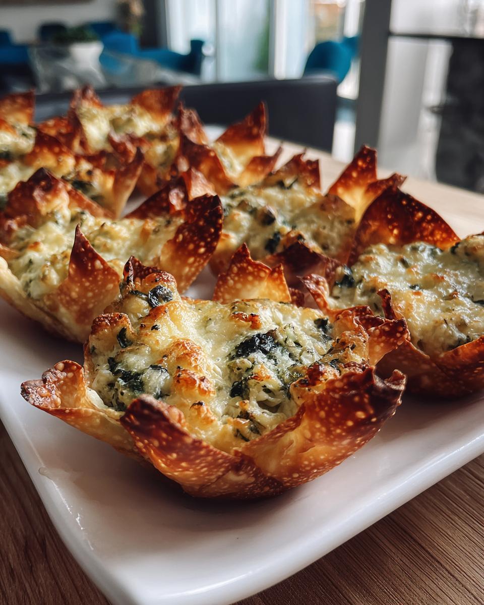 Spinach & Artichoke Wonton Cups - detail 1