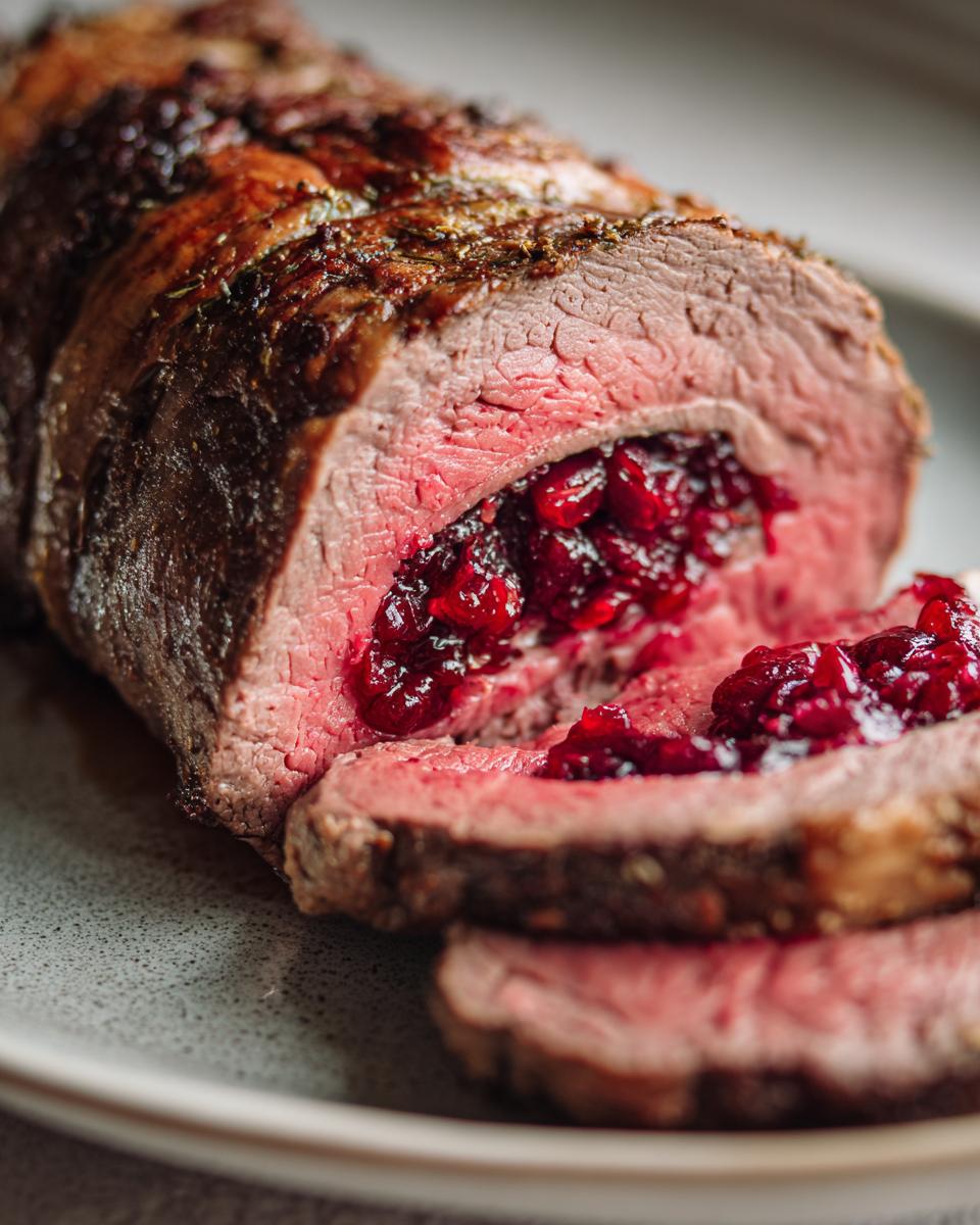 Stuffed beef Loin with Cranberry Chutney - detail 2