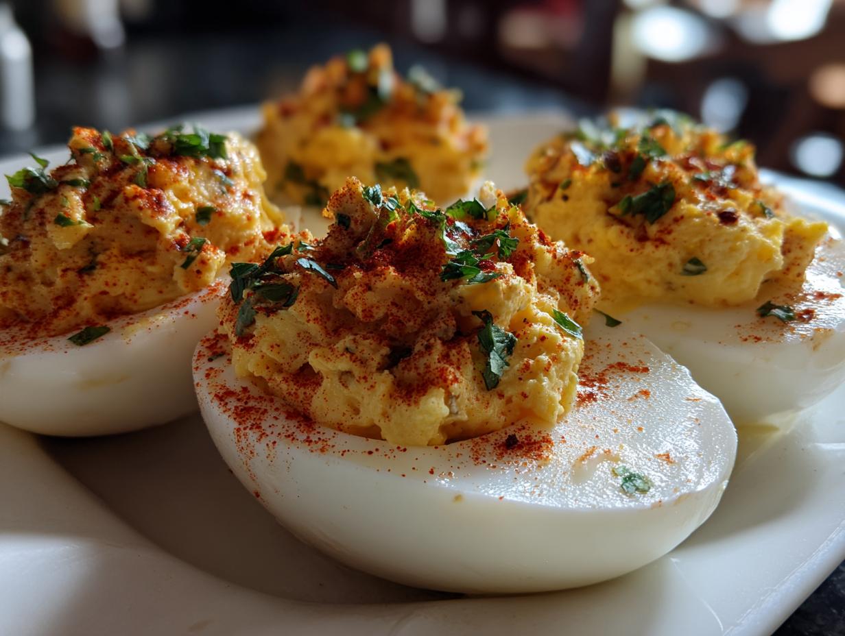 Thanksgiving Appetizer Deviled Eggs - detail 3