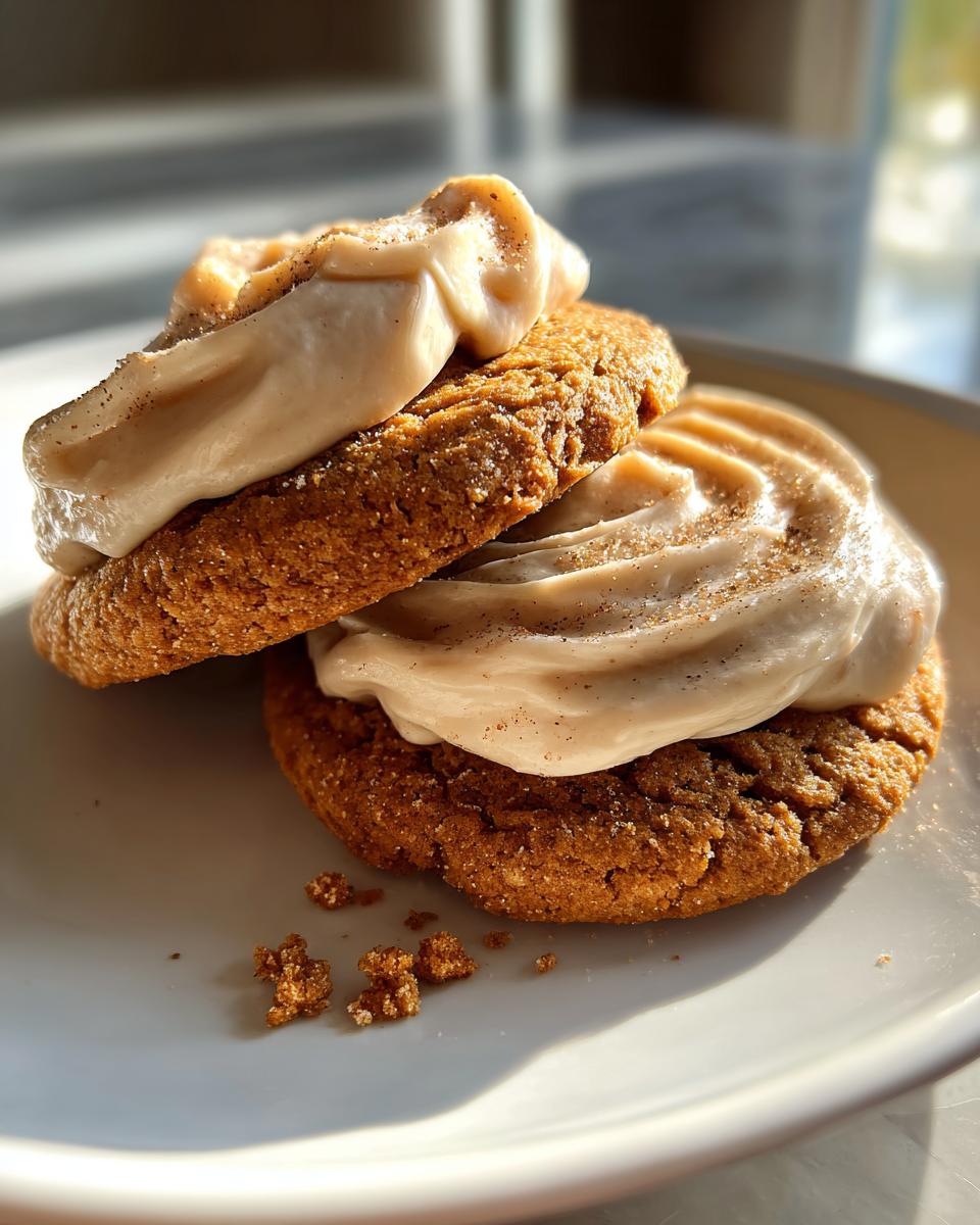 soft pumpkin cookies with cinnamon frosting - detail 2