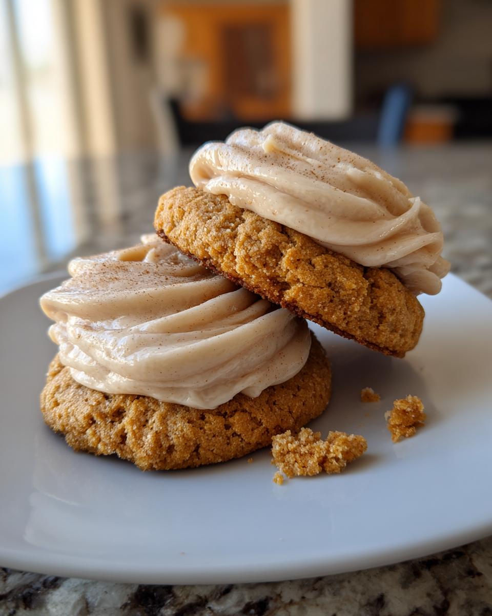soft pumpkin cookies with cinnamon frosting - detail 3