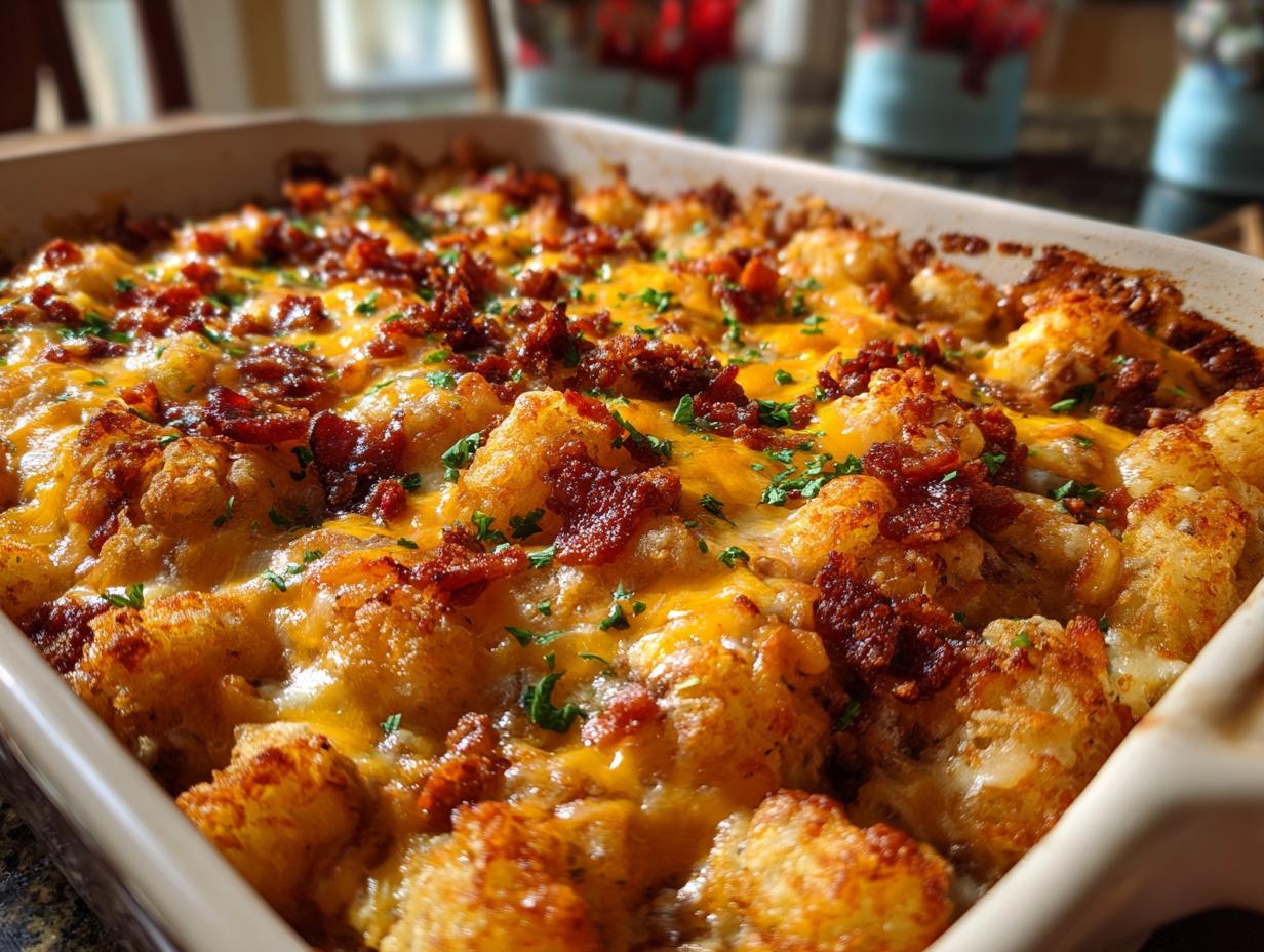 Bacon Cheeseburger Tater Tot Bake - detail 2